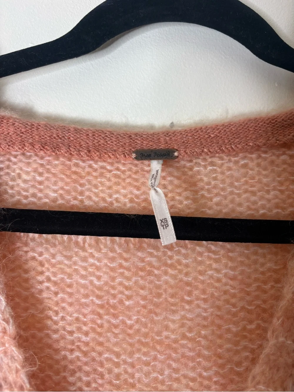 Free People Fringe Passion Fruit Alpaca Sweater Mohair Fringe